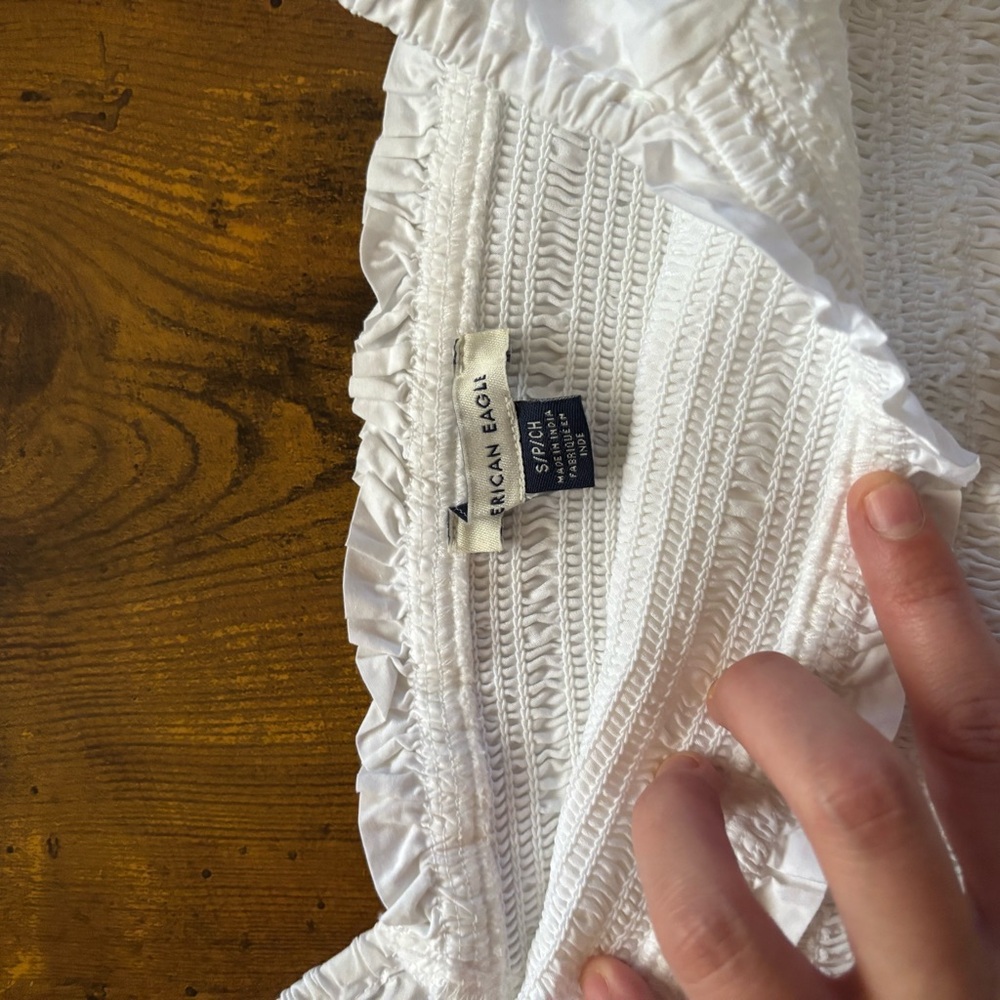 American Eagle White Puff Sleeve Dress - Picture 2 of 2